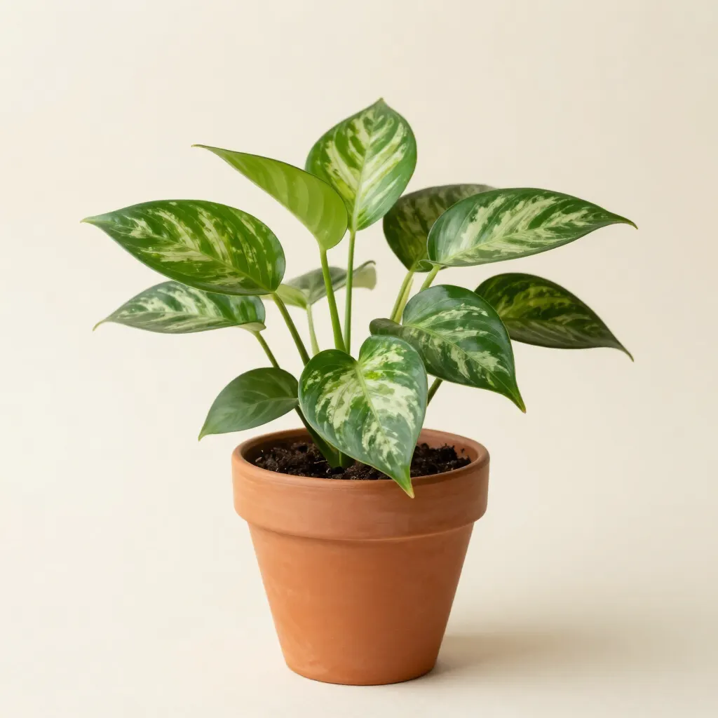 Golden pothos plant in a terracotta pot